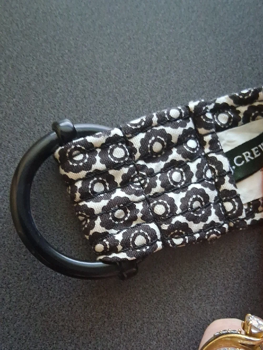 J.Crew M/L 100% SILK Black & White Belt New Without Tag - Picture 3 of 8